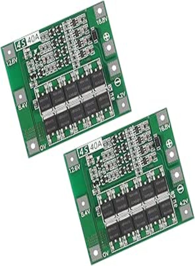 2Pack Enhanced 4S 40A 16.8V Li-ion Lithium Battery Protection Board PCB BMS Charger Protection Circuit Balance Charging Module for Drill Motor Motorcycle Battery (4S 40A)
